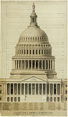 Elevation of dome of U.S. Capitol, 1859
