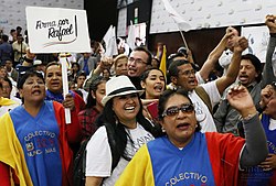 Ekvadoriečiai mitinge
