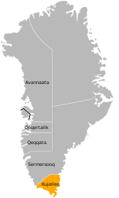Kart over Kujalleq kommune