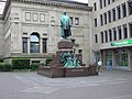 Wuppertal-Barmen: Bismarck with Clio, sculpted by Hugo Lederer. de:Geschwister-Scholl-Platz, 1900