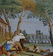 休息する農夫 (1757) Villa Valmarana ai Nani蔵