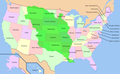 Map of the United States showing the boundaries of the Louisiana Purchase