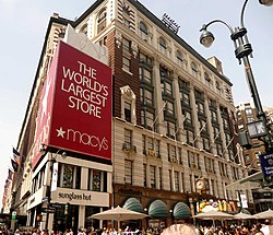 Macy's Herald Square, with the Million Dollar Corner in the foreground