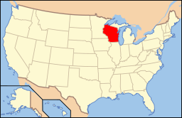 Wisconsins läge i USA