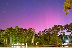 Aurora vista de Pawleys Island, Carolina do Sul