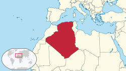 Geografisk plassering av Algerie