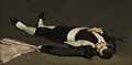 『死せる闘牛士（フランス語版）』1864年? 油彩、キャンバス、75.9 ×153.3 cm。ナショナル・ギャラリー（ワシントンD.C.）[62]。1864年サロン入選作『闘牛のエピソード』をマネ自身が上下に分断した下部[49]。