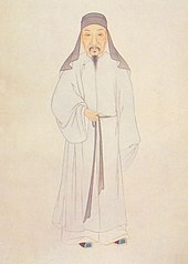 A Qing dynasty scholar in traditional dress