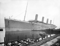 Titanic with her four funnels already installed, early 1912