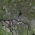 Satellitenbild, satellite image of central Hamburg
