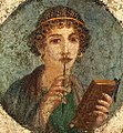 Image 2Woman holding wax tablets in the form of the codex. Wall painting from Pompeii, before 79 CE. (from History of books)