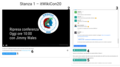Il sito web di itWikiCon 2020 con la diretta video del GARR, e la Rocket.Chat incorporata, ed un pulsante per entrare nella BigBlueButton.