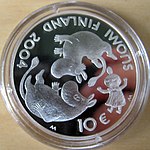 10-eurominnesmynt utgivet 2004 av finländska Myntverket