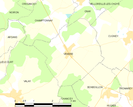 Mapa obce Venère
