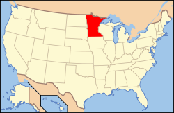 Minnesota elhelyezkedése az USA-ban