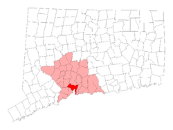 Plasare geografică în comitatul New Haven