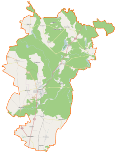 Mapa konturowa gminy Dębno, w centrum znajduje się punkt z opisem „Barnówko”