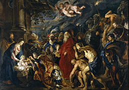 La adoración de los Reyes Magos, por Rubens, 1609-1629.