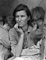 Image 34In Migrant Mother (1936) Dorothea Lange produced the seminal image of the Great Depression. The FSA also employed several other photojournalists to document the depression. (from Photojournalism)