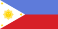 A bandeira de Filipinas segundo Emilio Aguinaldo. Foi usada de 1898 até 1901, e de 1943 até 1944 pela Segunda República das Filipinas.