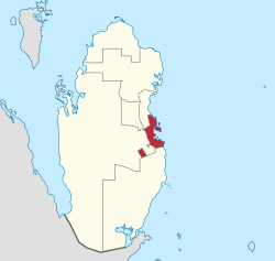 Localização de Doha no Catar