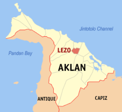 Mapa de Aklan con Lezo resaltado