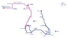 Plano de Autobús Urbano de El Espinar donde aparecen las dos líneas circulares del municipio