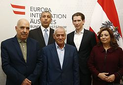 נציגי הקוורטט הדיאלוג הלאומי בתוניסיה, בעת ביקור בווינה, 2016