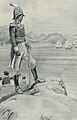 Toussaint Louverture regardant l'arrivée de la flotte envoyée par Bonaparte pour le détruire.