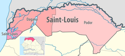 Saint-Louis région, divided into 3 departments