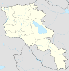 Mapa konturowa Armenii, po lewej znajduje się punkt z opisem „Hajanist”