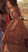 Botticelli (Autorretrato), detalhe da obra Adoração dos Magos, Galleria degli Uffizi, Florença