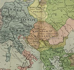 اروپای مرکزی در ۱۱۹۰ - لهستان (زرد)