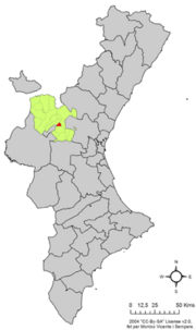 Localização do município de Losa del Obispo na Comunidade Valenciana