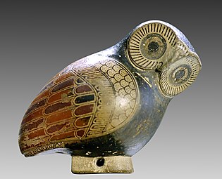 Протокоринтски арибал у облику сове, око 640 п. н. е, Грчка