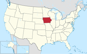 Штат Айова на карте США