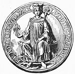 Fac-similé du premier sceau de majesté du roi Louis IX.