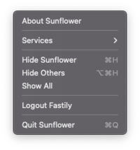 The "Sunflower" menu.