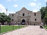 The Alamo i San Antonio, Texas. Byggnaden var först missionsstation och fick sedan fungera som texanernas fästning i samband med slaget vid Alamo 1836.
