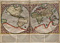 1587年の世界地図（メルカトル作成）