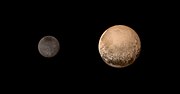 新視野號所見的冥王星和冥衛一（彩圖，2015年7月11日）