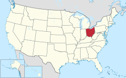 Vị trí tiểu bang Ohio ở Hoa Kỷ