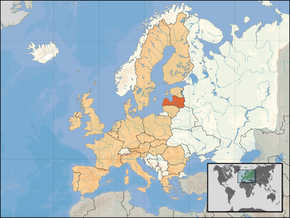 Kart over Republikken Latvia