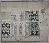 Plano del palacio y jardín de Clagny hacia 1685.