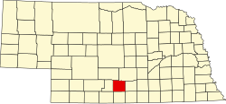map of Nebraska highlighting Phelps County