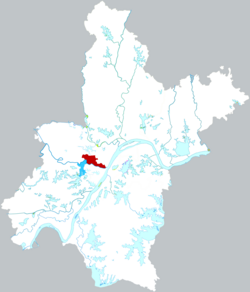 武漢市中の礄口区の位置