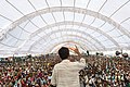 9. Rádzsagopál beszéde 2007. október 2-án, a Dzsanades 2007 kezdetén. A rendezvényen 25 ezren gyalogoltak végig 350 km-t az indiai Gválijarból Delhibe. (javítás)/(csere)