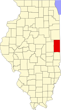 Locatie van Vermilion County in Illinois