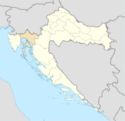 Primorje-Gorski Kotar County (light orange) within Croatia (light yellow)