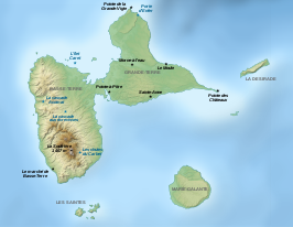 Kaart van Guadeloupe